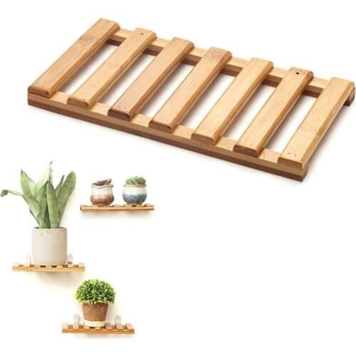 Bamboo Living Room Decoration Hanger Wall Mount Flower Stand Home Wall Partition Storage Rack For Flowers Plants