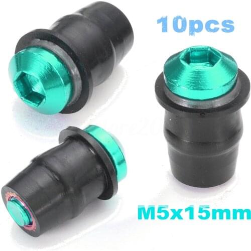 10pcs/set Motorcycle Windshield Screws Nut 8 Colors Brand New M5 15mm Fairing Screws Bolts Windscreen Accessories
