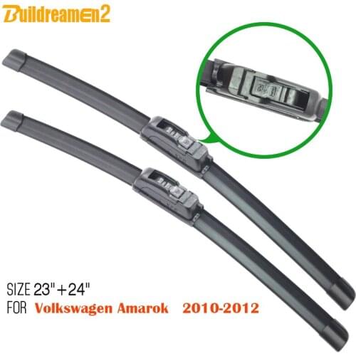 Buildreamen2 Auto Window Wiper Blade Vehicle Soft Rubber Windshield Wiper Blades 2Pcs For Volkswagen Amarok 2010-2012