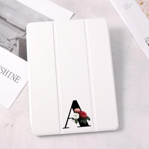 Custom Floral letter ipad Case For Air 4 iPad Pro 2020 10.5 Automatically wake up 10.2 inch 8th 7th 12.9 Pro 2018 Mini 4 5 Cover