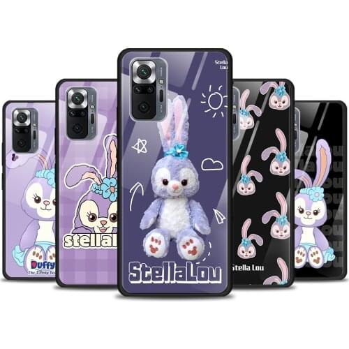 Stellalou rabbit for Xiaomi Redmi Note 10 Pro Max 10S 9T 9S 9 8T 8 7 Pro 5G Luxury Tempered Glass Phone Case Cover