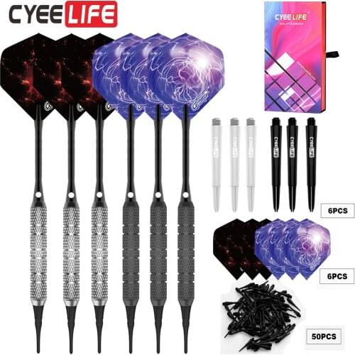 CyeeLife 6PCS 12g/16g/18g Soft Tip Darts Professional Electronic With Darts Nylon Soft Tip Point Darts Accessories