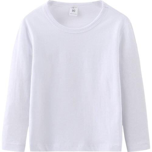 ZWF1263 Kids T-Shirts Children Tops Clothes Tee Baby Boys Girls Long Sleeve Tshirt 2 3 4 5 6 7 8 Years Old Child Clothing