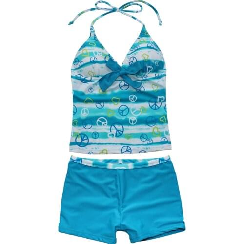 Children Girls Bikini Set 2021 Print Two-Pieces Swimming Suit Summer Halter Kids Girl Swimwear Swimsuit Bandage Bathing Suit