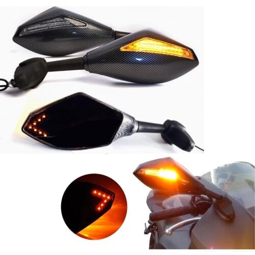 Evomosa Motorcycle LED Turn Signals Mirror Lights Rearview Mirrors for Kawasaki Ninja 250 500 Zx 6r 10r 12r Zx-14 Zx-rr Zx600