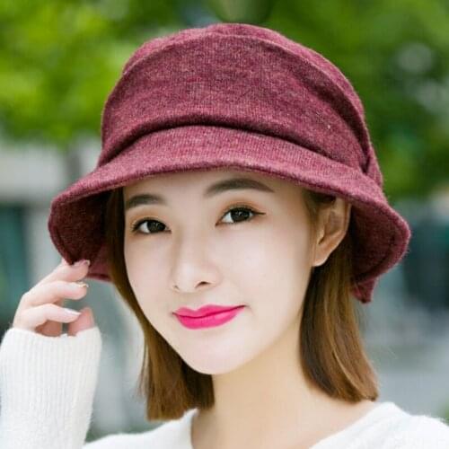 H7705 Women Bucket Hat Female Autumn Winter Korean Fashion Solid Color Fisherman Basin Cap Japanese Simple High Quality Hats