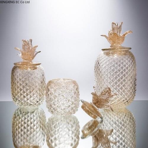 Crystal Glass Pineapple Candy Jar Modern Minimalist Home Decoration Ornaments Nordic Living Room Wine Cabinet Storage Tank