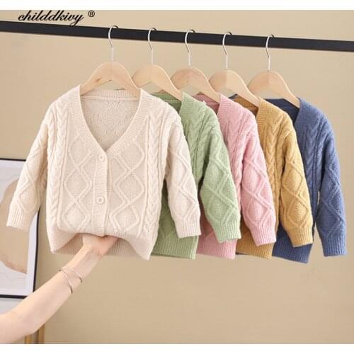 Childrens knitted cardigan jacket Autumn winter kids fashion Sweater outerwear for boys and girl Toddler sweater infant clothes
