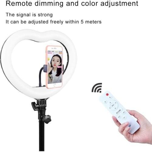 MAMNE 12 inch Love Ring Light Selfie Diammable Video Studio Photography Lighting Photo For Youtube Live Streaming Camera Phone