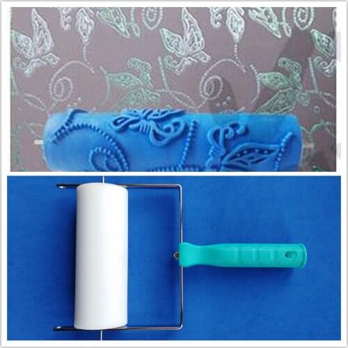 Paint Roller Decoration Tool for Wall Pattern 7" Rubber Roller Brush Set 3D Pattern Wallpaper Room Decoration Machine Paint116C