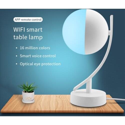 LED Table Lamp 7W Smart Voice Control Wifi App Remote With Alexa Google Adjustable Color RGB Desk Lamp Eye Protection Dimmable