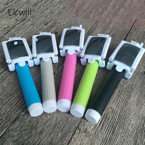 Portable Mini Handheld Extendable Selfie Stick with Mirror Phone Stick Monopod for IPhone 6 7 8 Samsung Huawei Xiaomi OPPO