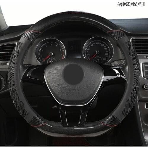 QIEKERETI Microfiber Leather Car Steering Wheel Cover For Toyotas Corolla CHR Avensis RAV4 Auris Yaris Land Cruiser Prado
