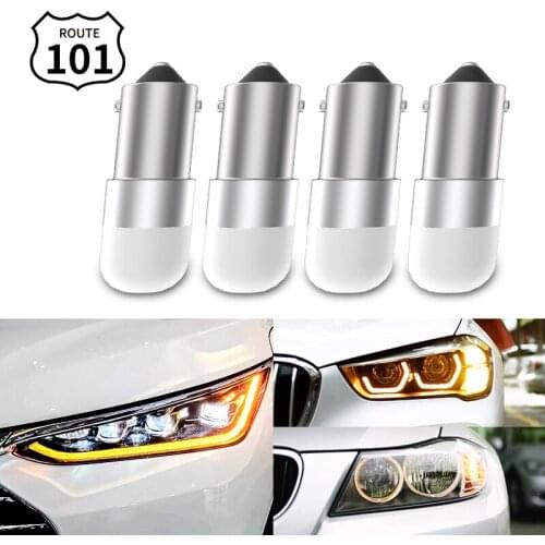 Route101 4x Car Turn Signal Light 12V BA9S LED T4W Side Marker Indicator Blink Bulb Auto Lamp Lighting Amber H5W 256 1895 1893