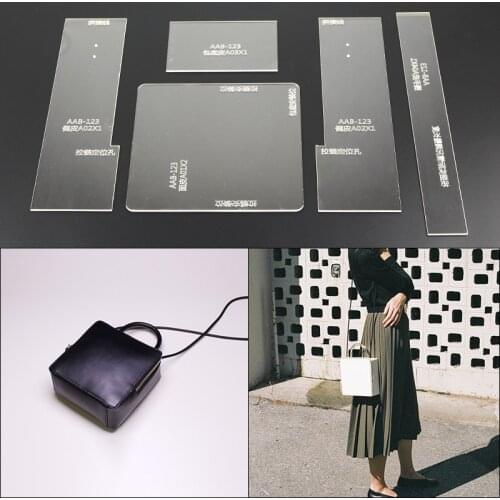 DIY manual leather making template acrylic paper pattern, shoulder bag, slanting bag edition design 19*19*9cm