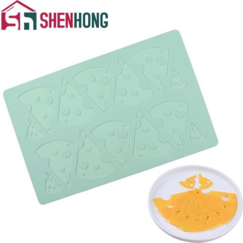 SHENHONG Large Silicone Pad Cheese Slice Shape Mold Fondant DIY Cake Sugar Craft Mat Baking Tray Decorating Tools