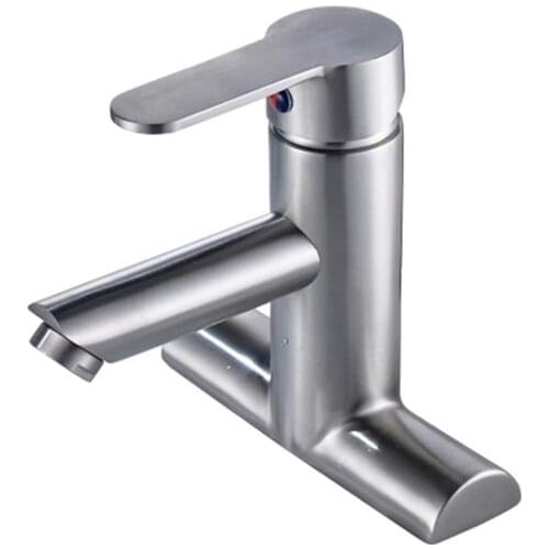 304 Stainless Steel Bathroom Sink Tap Deck Mount Lavatory Faucets Hot and Cold Torneira Brush Basin Faucets