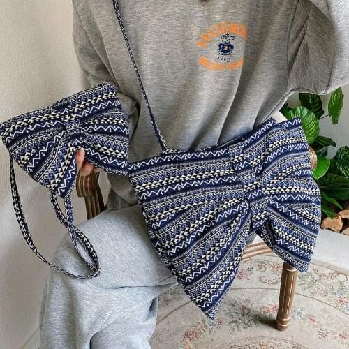 2021 Women Designer Big Bowknot Crossbody Bags Kawaii Girls Large Capacity Tote Bags Ladies Nylon Summer Beach Travel Bag