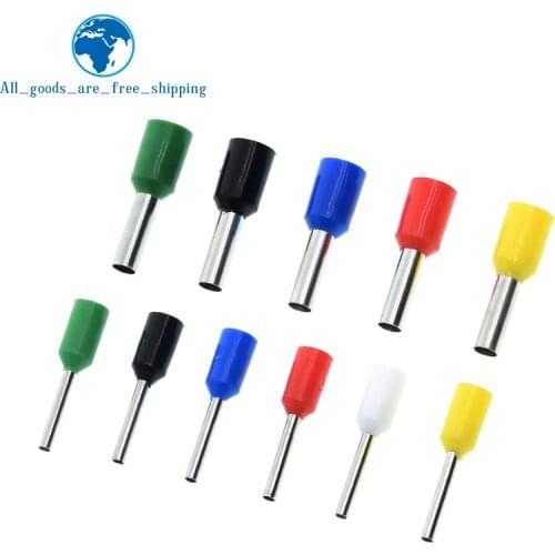 100pcs E0508 E2508 Tubular Wire Cold Pressure Connector Electrical Terminals Cable Crimps Wire Ferrules 22AWG Wire VE0508 VE2508
