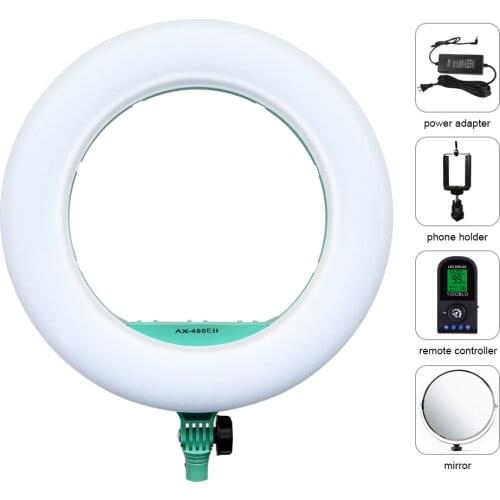 Yidoblo QS-480EII Photography Selfie Video Ring lamp 18" 480PCS LED Ring Light Bio-Color Remote Adjustable Ring Lamp Kit