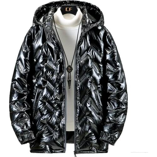 Winter men coat plus size 10XL 9XL 8XL padded jacket Hooded glossy thick warm 2021 cotton-padded jacket hooded padded jacket