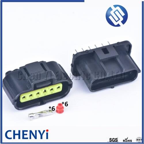 2 Sets 6 Pin 184060-1 Car Accelerator Pedal Connector Female Male Auto Gasoline Pump Plug For Ford Focus KIA Hyundai Mitsubishi