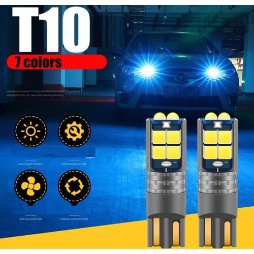 2pcs Car T10 LED Canbus W5W 3030 10SMD 194 168 Auto LED Car Interior Light plate Dome Reading Lamp Clearance Light