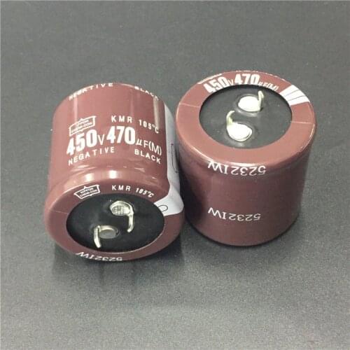 2pcs 470uF 450V NIPPON NCC KMR Series 35x35mm Super Downsized 450V470uF Aluminum Electrolytic Capacitor