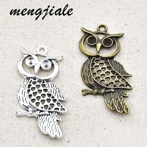 3Pcs Owl Antique Silver Charms Owl Charms Tibetan Silver Tone Pendant Charms Jewelry Findings DIY Accessories
