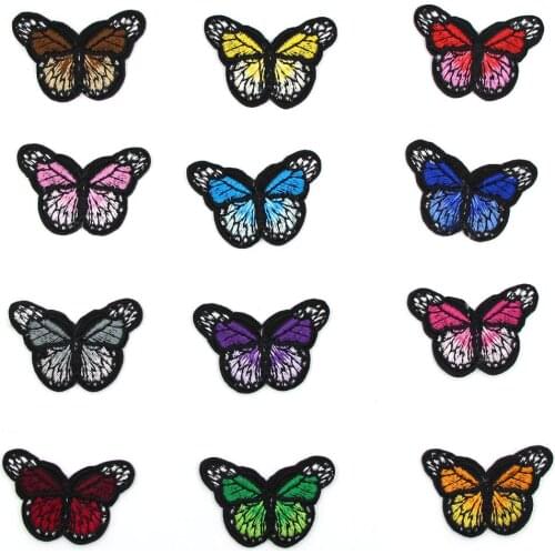 4.4x3.2cm Multicolor Butterfly Patches Patch Sew On Cloth Embroidered Iron On Patches Butterfly Appliques DIY Garment Decorative