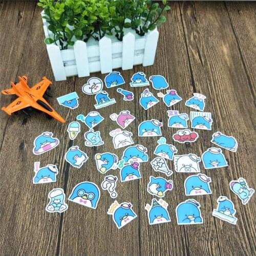40 funny penguin scrapbook stickers for children, DIY laptop suitcase skateboard motorcycle bicycle toy