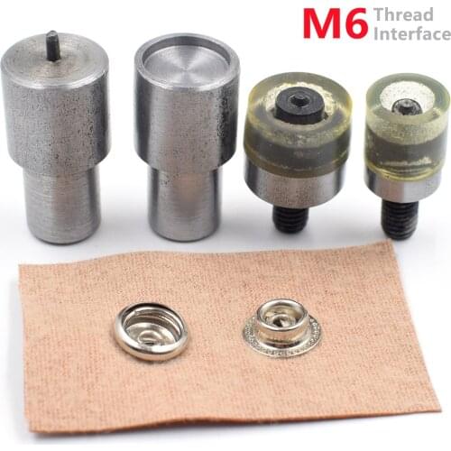 50sets 12.5mm/15mm Metal O-Spring type snap buttons with 1set M6 Thread Interface Mold for fasten press studs installation tool