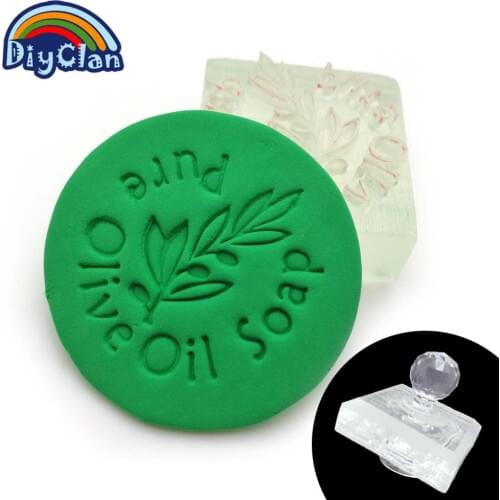 72% And Pure Olive Soap Stamp Transparent Acrylic Soap Pattern Imprint Seal Z0071GL
