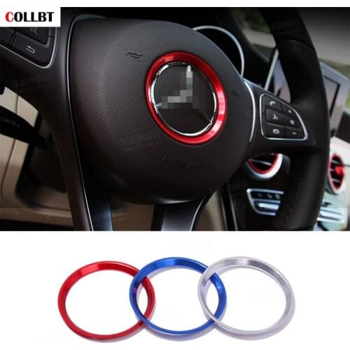 ABS Chrome Steering Wheel Ring Trim Cover For Mercedes Benz CLA GLE GLC A B C Class W204 W246 W176 W117 C117 Car-Styling