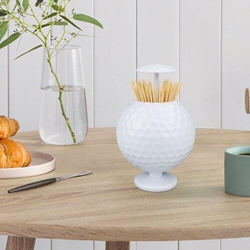 CRESTGOLF Golf Ball Shaped Automatic Pop-up Toothpick Holder Novelty Gift Golf Decoration