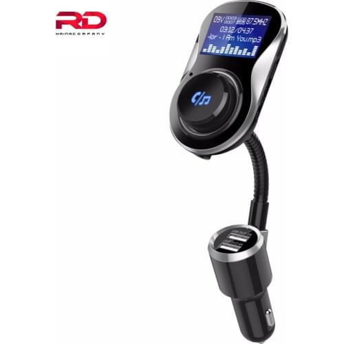 Haina Car Charger FM Modulator Bluetooth Transmitter Handsfree Car MP3 Player 5V 3.4A 2-USB Charger with TF Card Slot