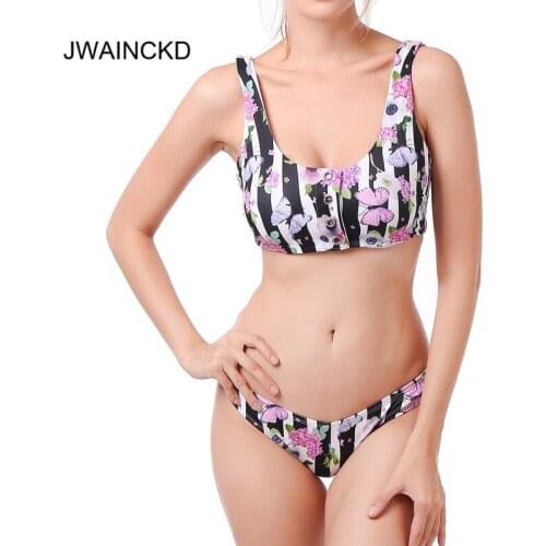 JWAINCKD Bikini 2019 Mujer Swimwear Women Low Waist Sexy Knotted Padded Bikinis Set Vintage Brazilian Biquini Push Up Swimsuit