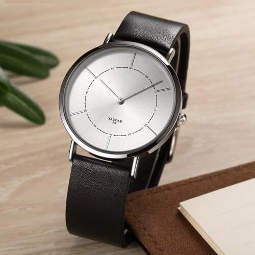 New YAZOLE Luxury Watch Men Waterproof Wrist Watches For Men Quartz Watch Clock PU Sport Wristwatch Mens Reloj Hombre Man Watch