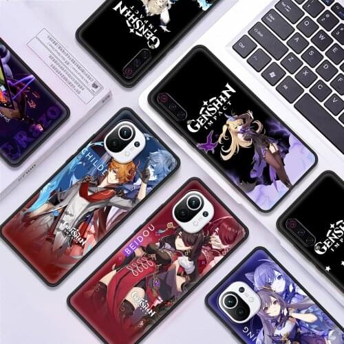 Genshin Impact Luxury Soft TPU Cover for Xiaomi Mi 10S Poco X3 NFC 9T 10T 10 Note 10 Pro Lite CC9 CC9E Phone Case Shell