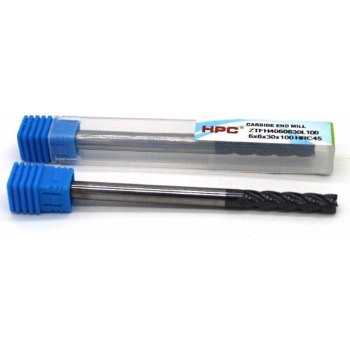 Router bit 6*6*100 of 4 flutes HRC 45 square flatted mill cutter tungsten carbide end mills CNC machine milling tools