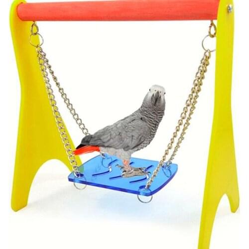 Hamster Toys Swing Hamster Swing Toy Hanging Chain Chick Perch Cage Training Rack Bird Parrot Pet Toy Swing Stand Parakeet Cage