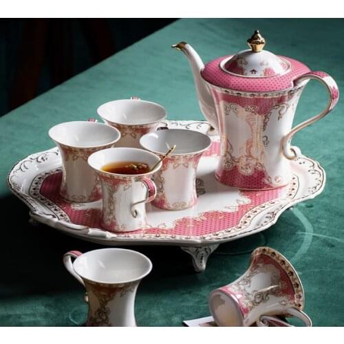 European-style coffee set English small luxury afternoon teapot cup with large plate for home use