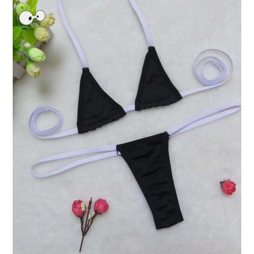 Halter Neck Micro Bikini Set G-String Thong Mini Biquini Swimwear Exotic Beach Bathing Suit Swimsuit Sexy Lingerie Underwear
