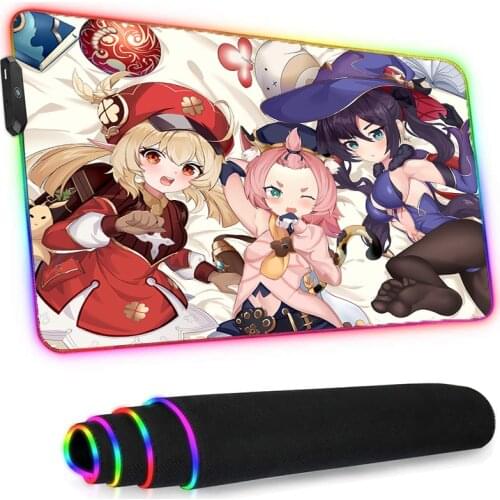 Led Mousepad Rgb Anime Tattoo Genshin Impact Mat Magic BattleTiger Gaming Company bj alex Longteng Dedales Gamer Luminous Rug