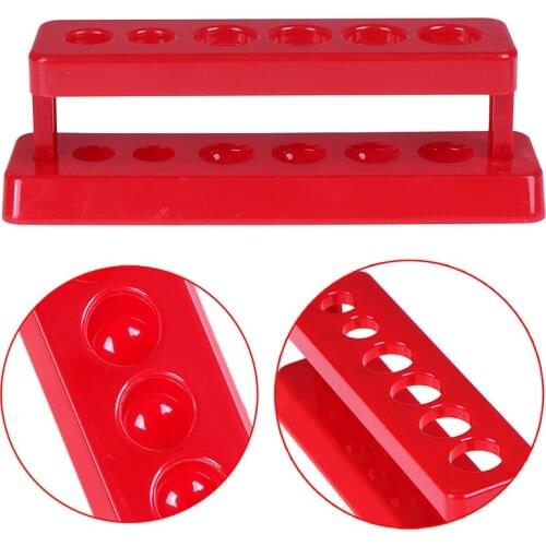Red 6 Holes Plastic Test Tube Rack Holder Support Burette Stand Laboratory Test Tube Stand Shelf