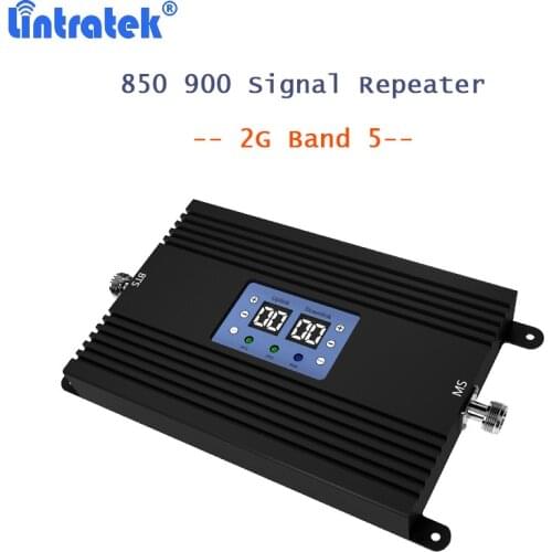 Lintratek 850 CDMA 900 GSM Amplifier Mobile Phone Signal Booster Cellular 80dB Dual Band Repeater 2G/3G UMTS MGC AGC 25dBm B5 S2