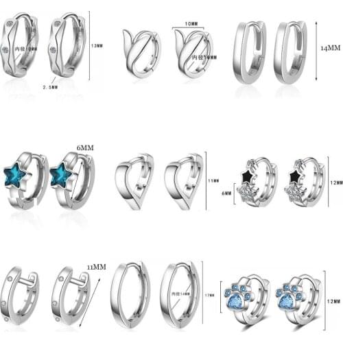 2020 Korean Mini Tiny Rhinestone Hoop Earrings Piercing Hoops Small Circle Round Cat Paw Ear Ring Huggie Earring Jewelry