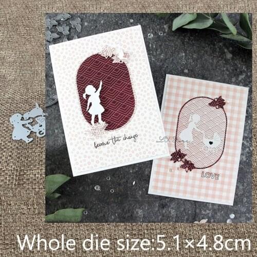 XLDesign Craft Metal Cutting Die stencil mold girl with doll carriage scrapbook Album Paper Card Craft Embossing die cuts