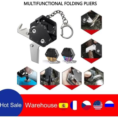 14 In 1 Multitool Keychain Hexagonal Kit Folding Mini Pocket Survival Tool Set With Knife Micro Screw Driver Set Outdoor Tools