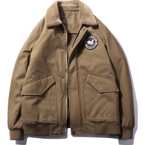 Men Clothing Cotton-padded Jacket Winter Plus Velvet Thick Plus Size Padded Jacket Bomber Jacket Men Fashion Jacket Men